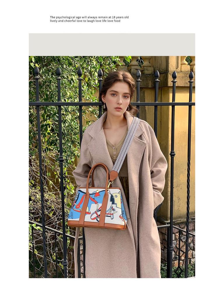 Klassische europäisch-amerikanische Graffiti Große Canvas-Tragetasche - Modische Handtasche mit gemaltem Design