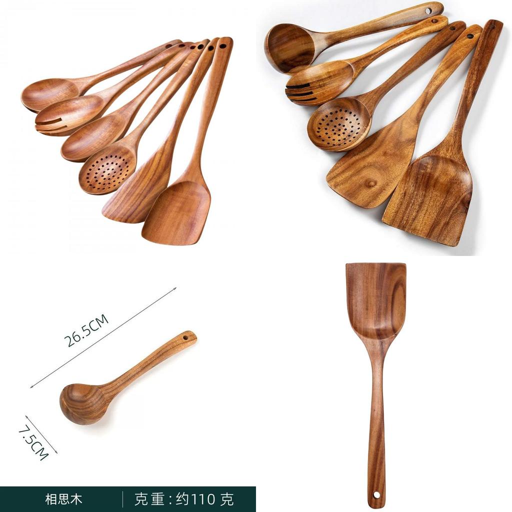 Acacia Wood Kitchen Utensil Set Handles For Home Cooking And Gift