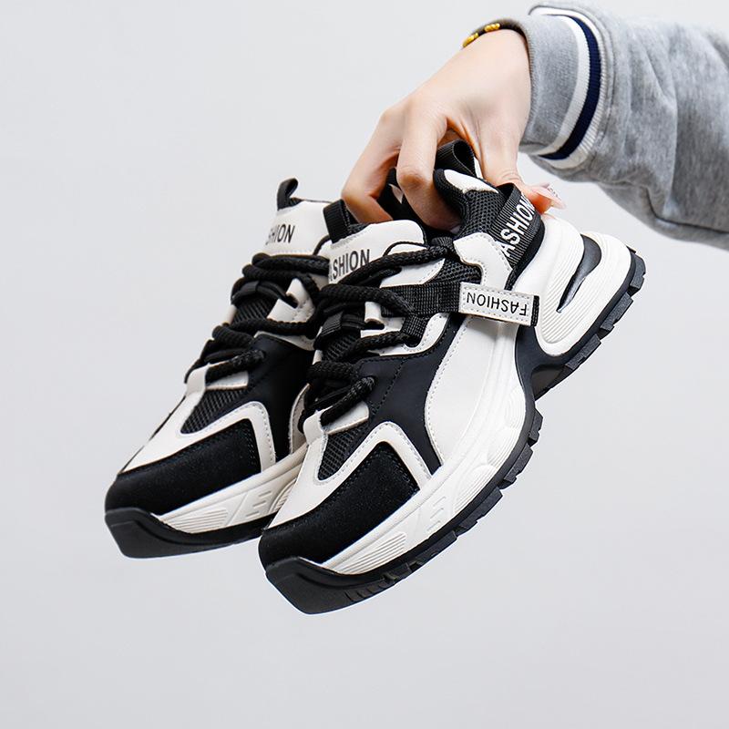 Dámské Dad Shoes Jaro Nová Móda Ins Všestranné Korejský Styl Silná Podrážka Prodyšné Studentské Volnočasové Tenisky A002