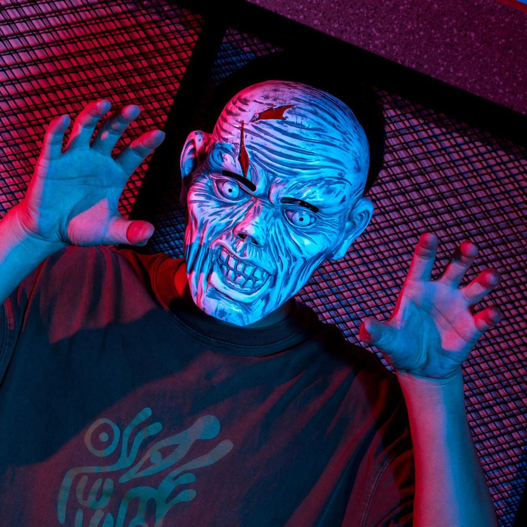 Halloweenowe Hełmy Zombie Lateksowe Krwawe Hełmy Zombie Dekoracja na Całą Głowę Straszna Impreza Cosplay Maska Horroru Akcesoria do Kostiumu