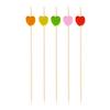 100Pcs Disposable Dessert Picks Heart Pattern Bamboo Barbeque Snacks Buffet Picks Indoor