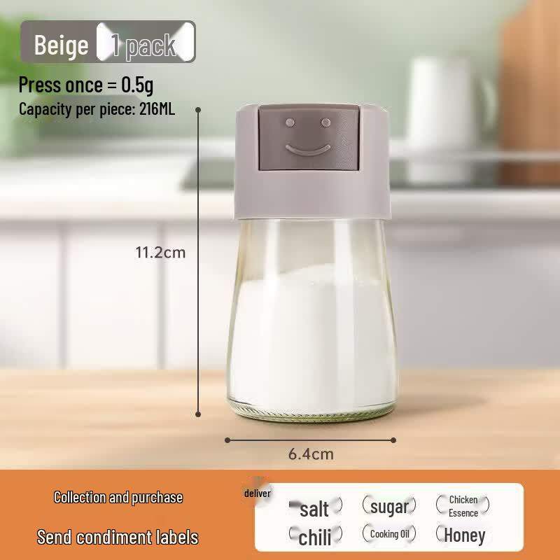 Qiwei Glass Quantitative Press-Type Salt Dispenser