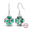 New 925 Silver Chameleon Unicorn Cute Stud Earrings Zircon Blue Eyes Flower Small Earrings For Women Girls Lovely Jewelry Gift