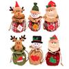 Festive 3D Burlap Apple Bag with Bells - Drawstring Gift & Candy Bag