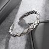Silver Feather Cuff Bracelet for Men Women Vintage Adjustable Bracelet Bangle Fashion Jewelry