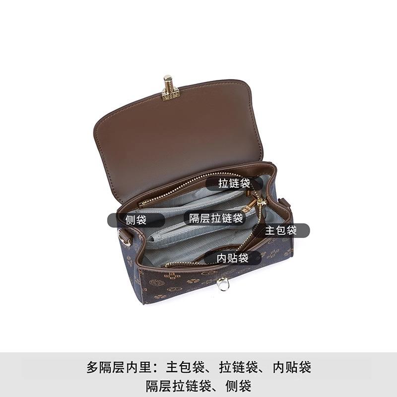 Retro Printed Small Square Bag 2025 New Fashion High-end Shoulder Bag Women's Simple Commuter Messenger Bag