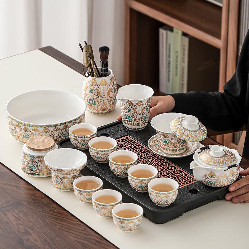 Dunhuang Cultural White Porcelain Kung Fu Tea Set