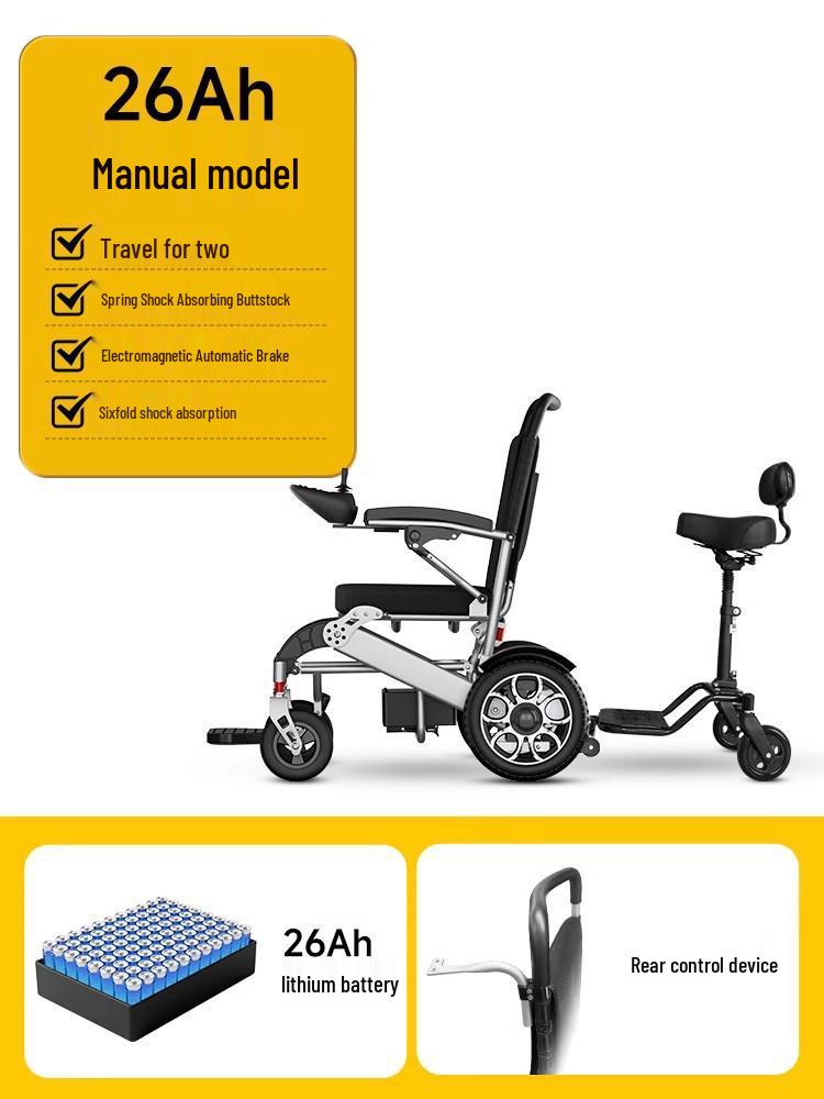 Guardian Electric Wheelchair: Double Smart Folding Mobility Scooter for Disabled & Elderly