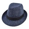 British Winter Wool Plaid Top Hat Mid- aged Men's Jazz Hat Sunshade Hat Large Warm Brim Wedding Party Bucket Fedoras Hat Cap