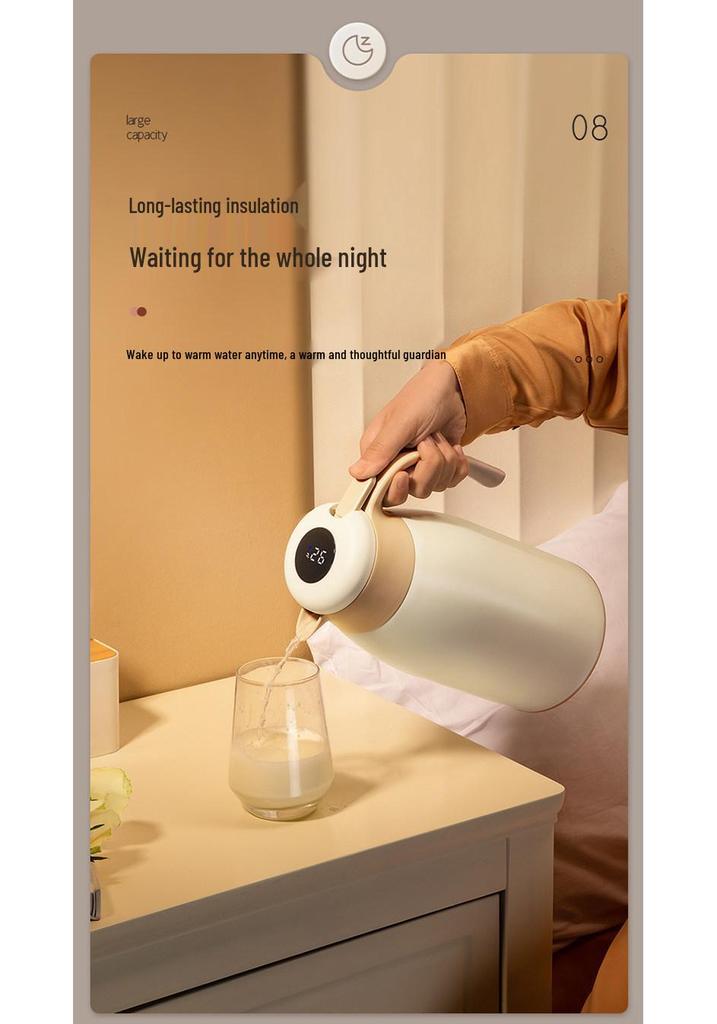 Stainless Steel Thermos Flask - Large Capacity Hot Water Bottle for Home Use