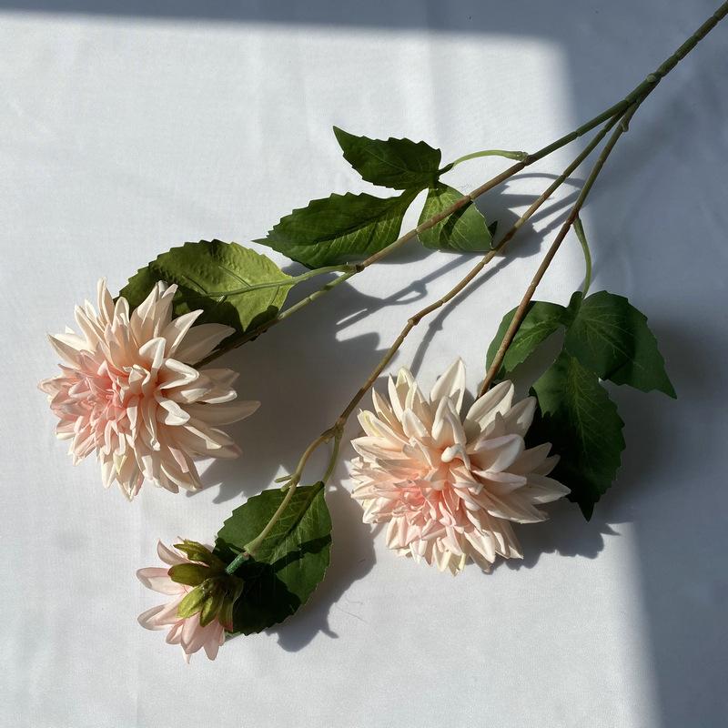 Lifelike Artificial Flower With 3 Heads Long Branch Silk Flower For Home Wedding Birthday Party Bedroom Decoration