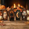 Pumpkin Desktop Signs Vintage Halloween Wooden Table Decoration, Rustic Black Cat Ghost Skeleton Party Centerpieces Block Sign for Farmhouse