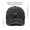 Vintage Korean Style Thin-Brim Heart Embroidery Baseball Cap - Unisex Spring/Summer Fashion
