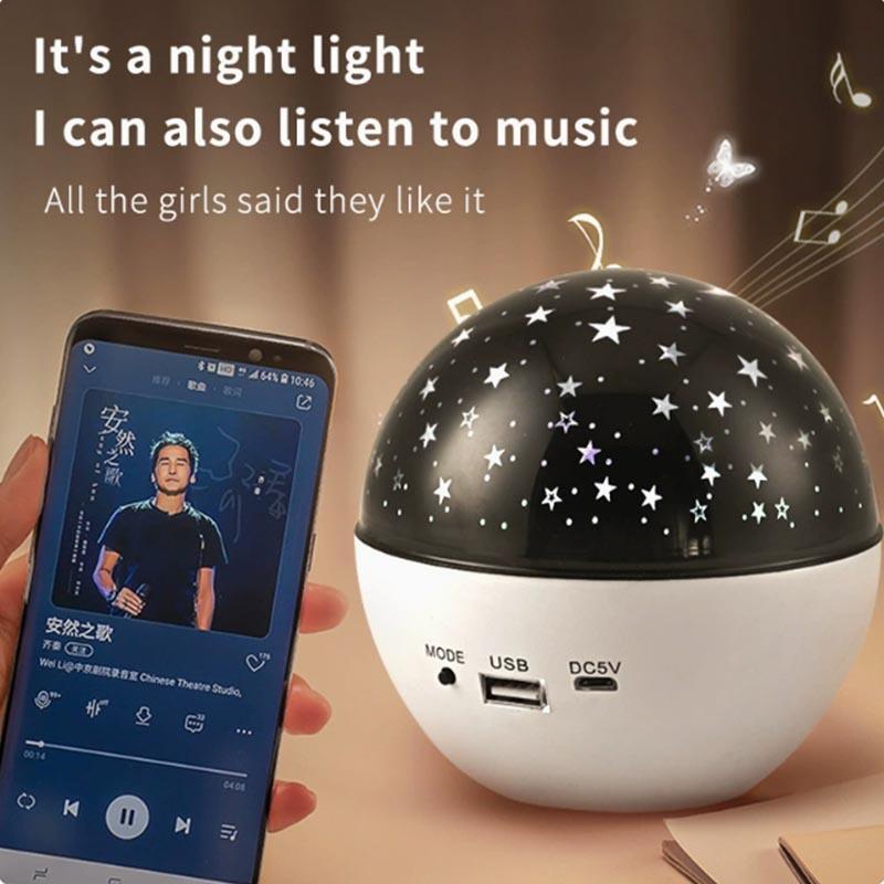RGB LED Starry Sky Projector with Bluetooth Speaker Voice Activated Ambient Light Room Party Disco Stage Decorations Child Gift