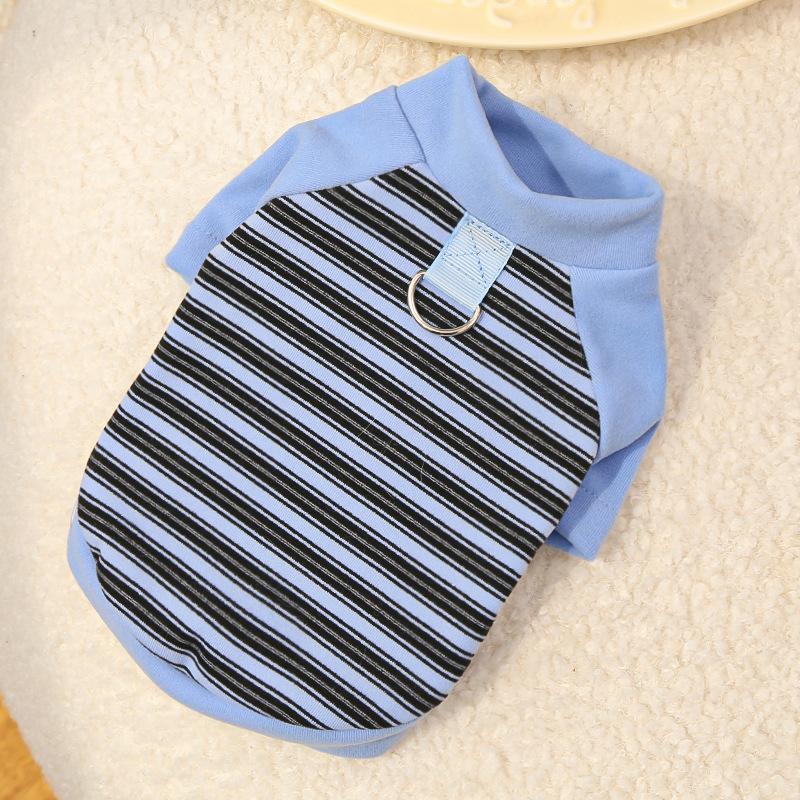 

Осенне-зимний полосатый костюм для кошки, одежда для питомца, пальто для плюшевого мишки S синий