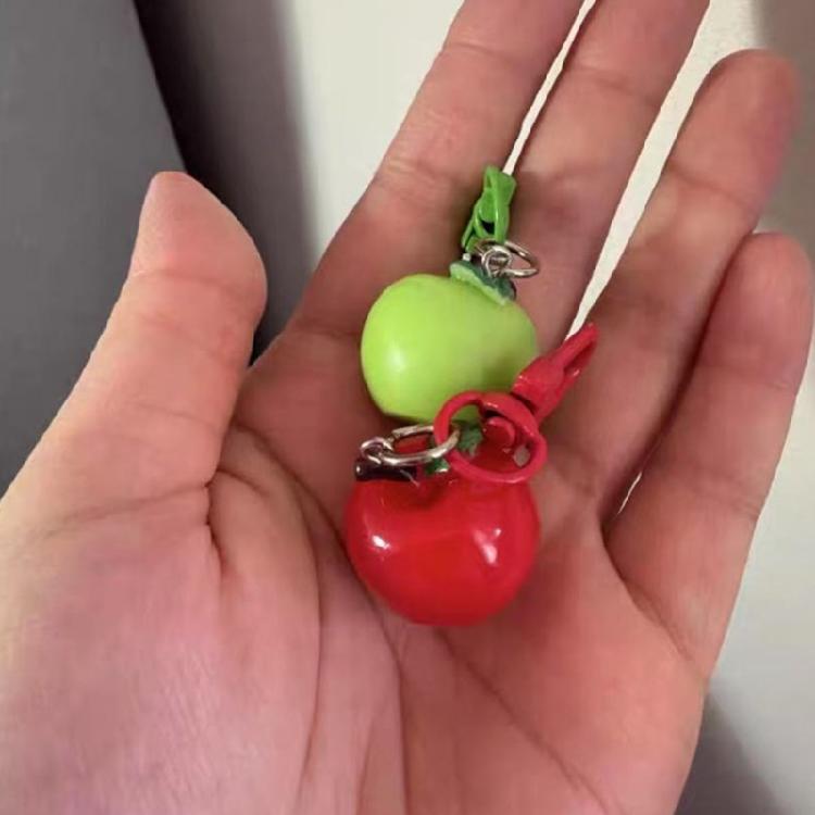 Cute Resin Fruit Keyring Artistic Design Personalized Accessory Stylish Bag Hanging Ornament For Teens Adults Gift