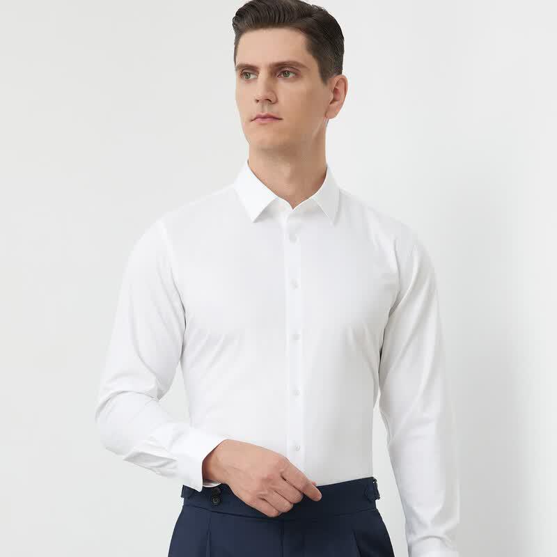 Men s Cupro Fiber Non-Iron Long-Sleeve Business Shirt 43