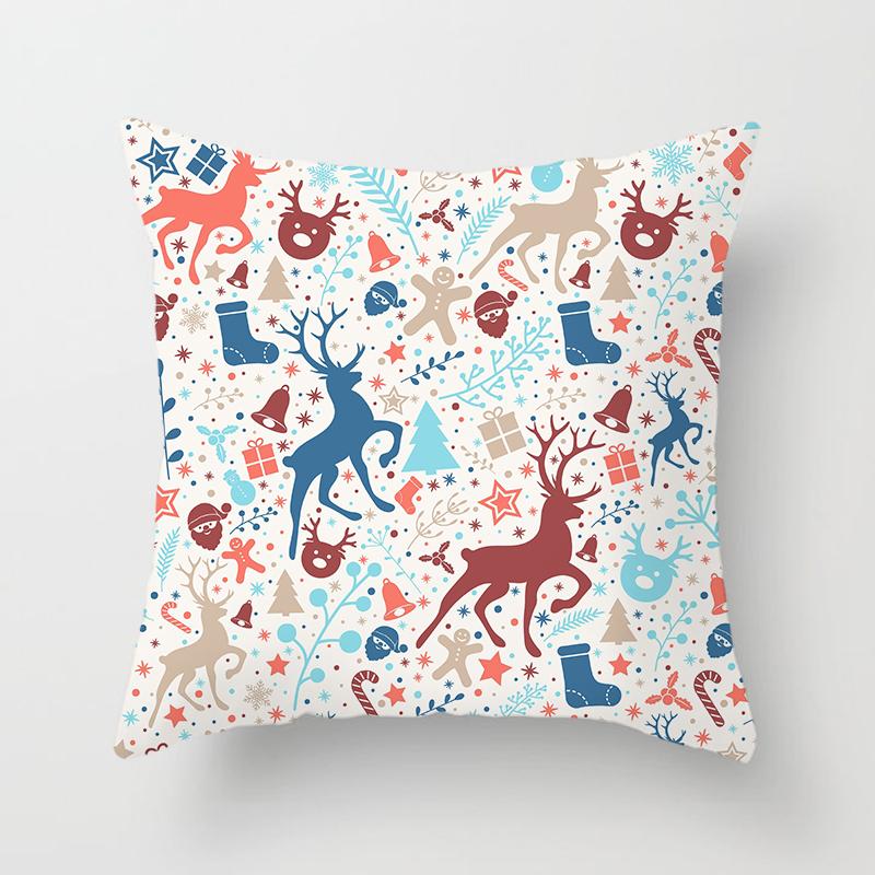 Cartoon Santa Claus Pillowcase Sofa Kids Room Decoration Christmas Cushion Cover