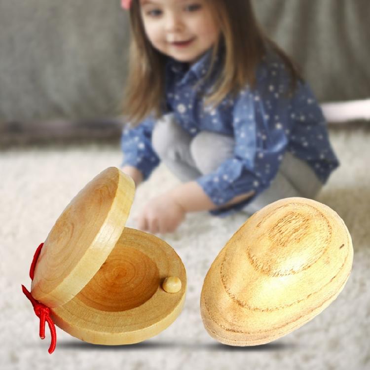 Wood Eggs Shakers Orff Percussion Instruments Finger Castanets Children Entertainment Toy Classroom Music Accessories
