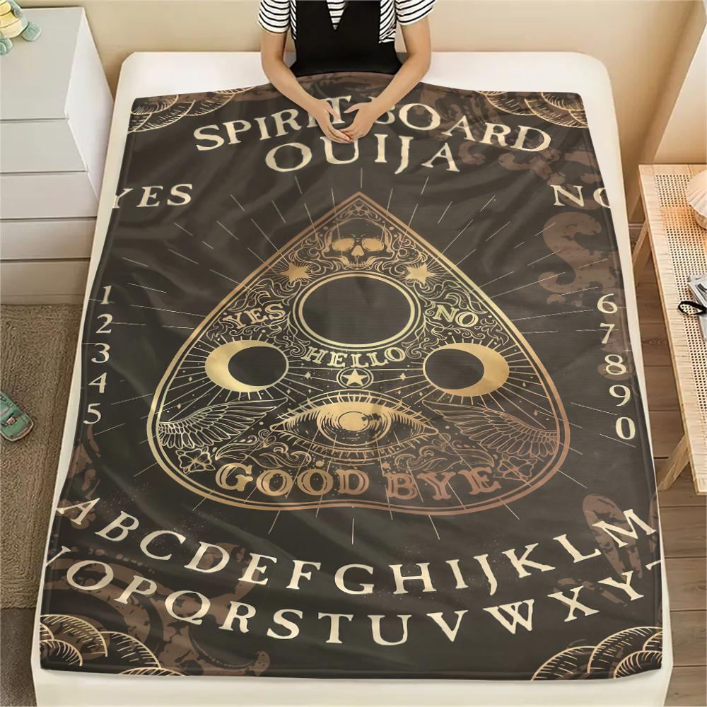 1PC Psychic Board Print Flannel Blanket, High Quality All Seasons, Home Decor, Warmth and Comfort, Perfect for Christmas Gifts