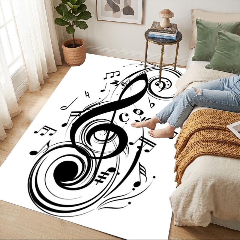 Music Notes Living Room Nonslip Area Rug Soft Carpet For Bedroom Game Playroom Sofa Office Home Decor Doormat Christmas Gift C9301769