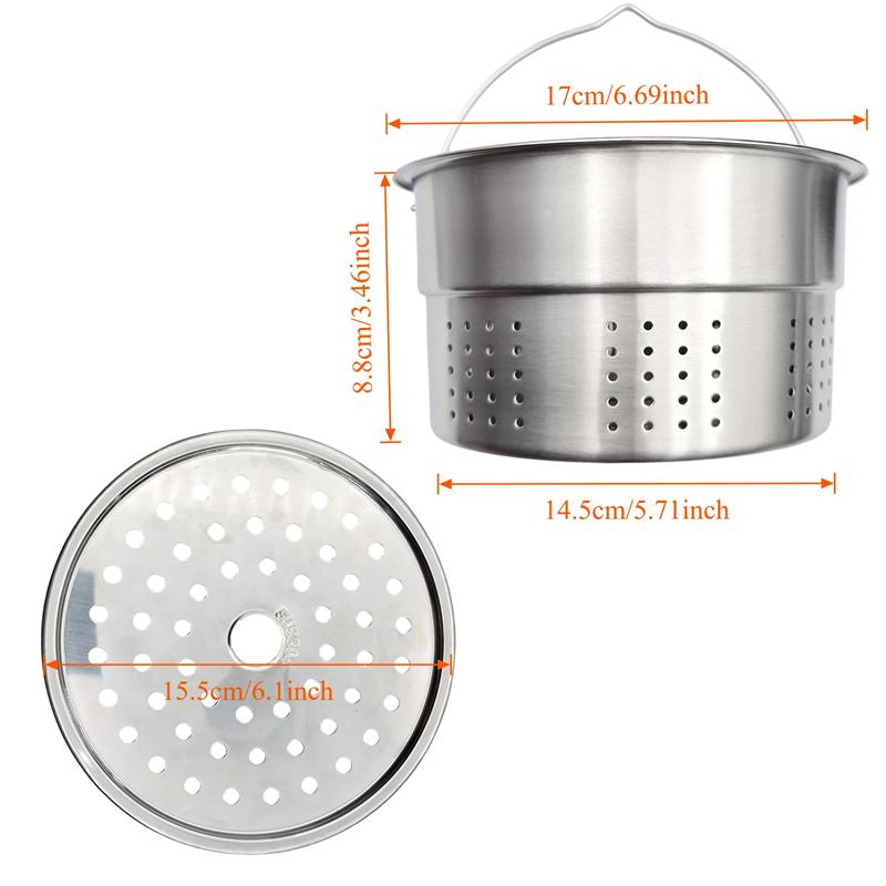 

TM7 Stainless Steel Steamer Rack Insert For Pot Thermomix TM7 TM5 TM6 Rice Cooker Steaming Basket Kitchen Accessories