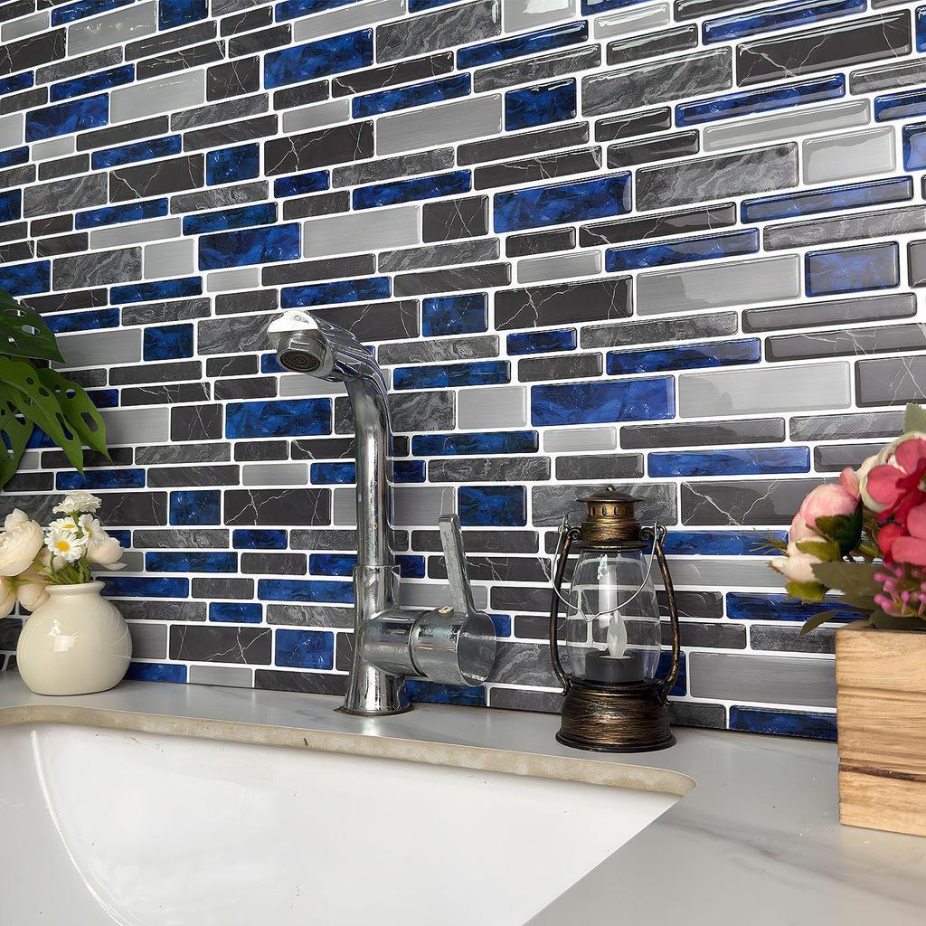 3D Waterproof Kitchen & Bathroom Mosaic Tile Stickers - Oil-Proof & Easy Install