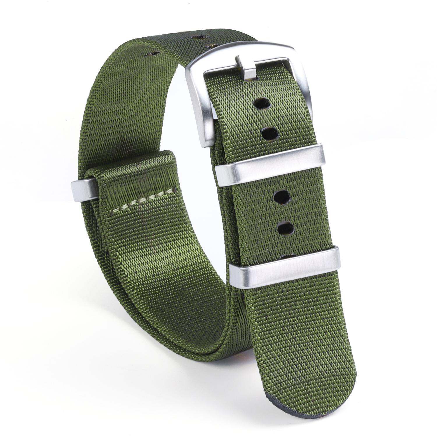 

18mm 20mm 22mm Nylon Watch Straps for Omega Nylon Fabric Strap Comfortable Wrist Belt for Men Loop Military Washable Watchbands 18mm армія зелений колір