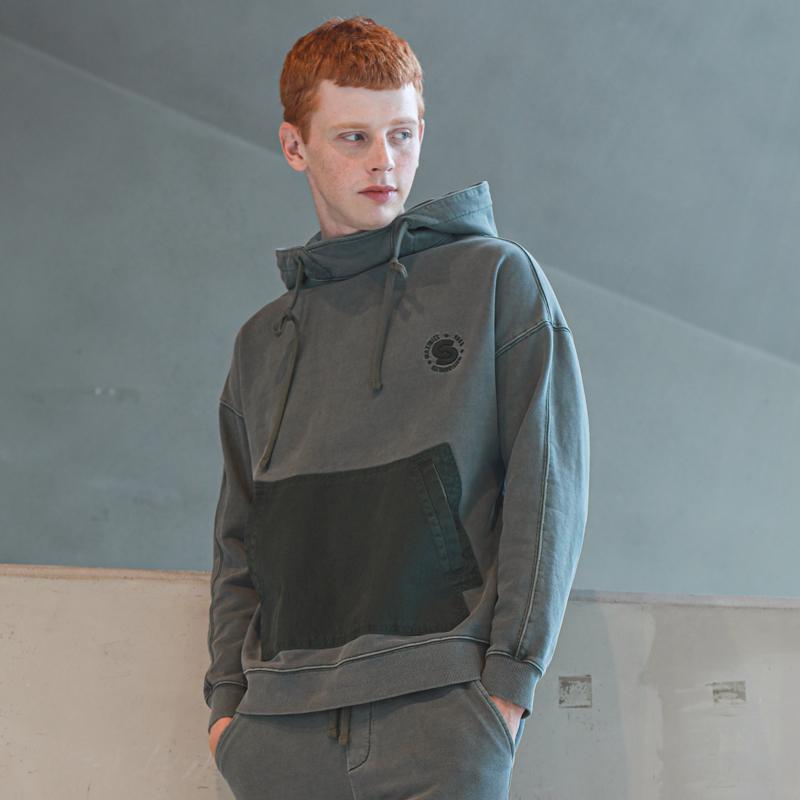 Custom Us Garment-Dyed Oversized Hoodie Sweatshirt Cfs21Wkhta05 Green/L