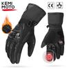 KEMiMOTO CE Rękawice Motocyklowe Zimowe Czarne Guantes Moto Invierno Ciepłe z Ekranem Dotykowym Wodoodporne Wiatroszczelne Rękawice Ochronne