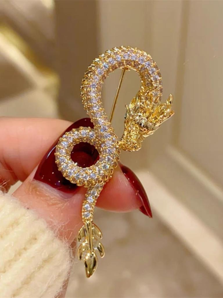 Dragon Brooch: Exquisite, Sophisticated, High-End Vintage Corsage Premium Lapel Pin: Waist-Defining Garment Accessory For Men And Women
