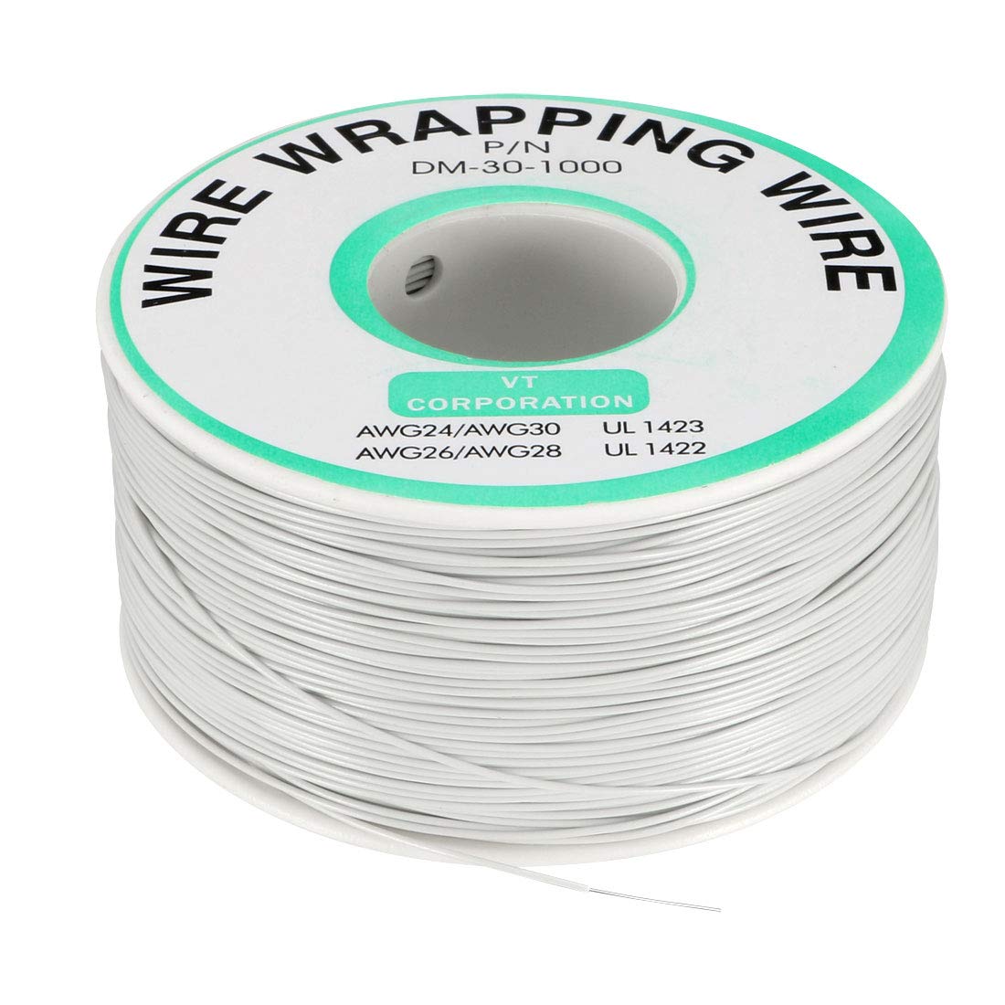 

uxcell Plastic Wrap Wire P/N DM-30-1000 30 AWG White 820ft білий