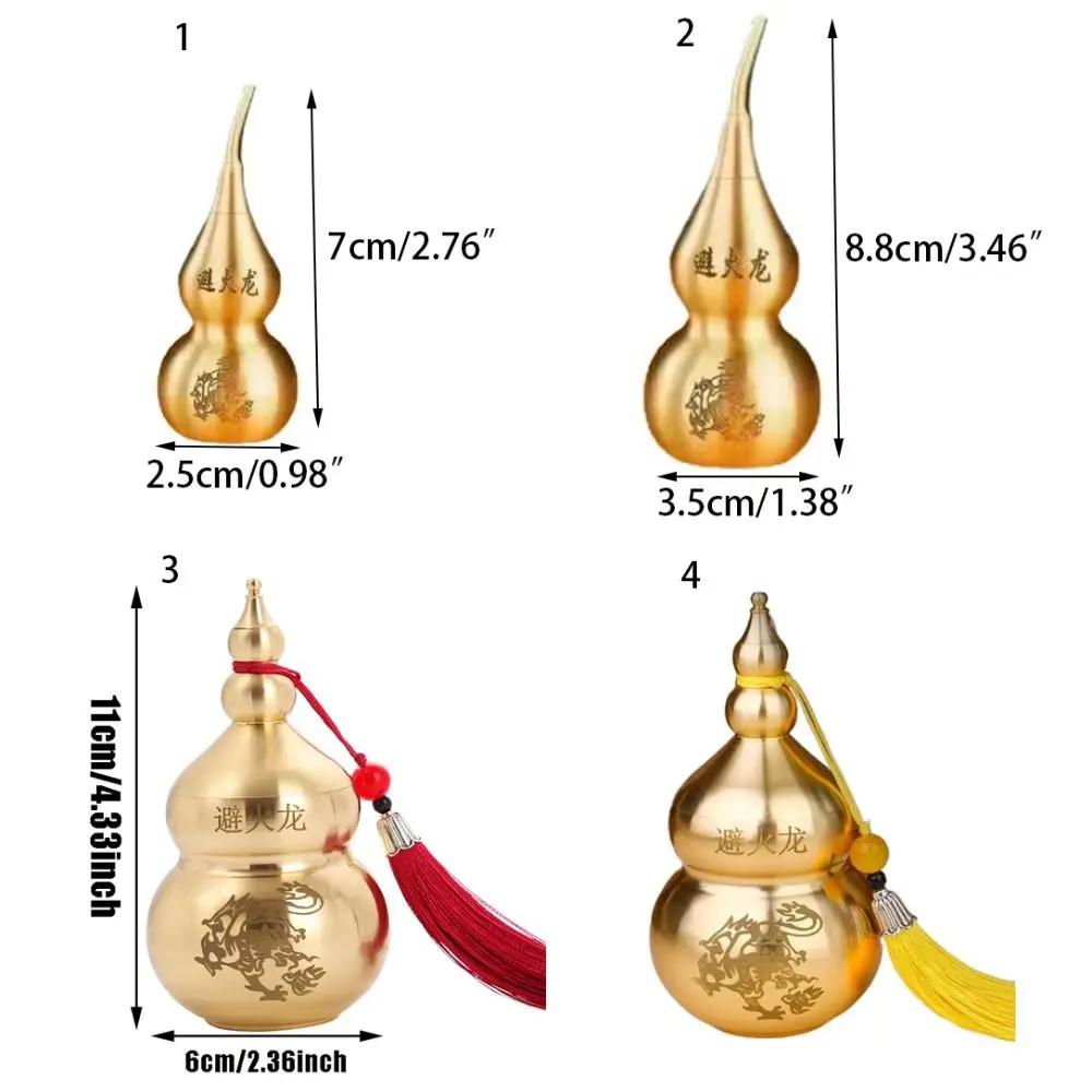 Durable Handicraft Fire-avoiding Dragon Gourd Brass Chinese Style Copper Gourd Smooth Ancient Craft Gourd Ornament Kitchen