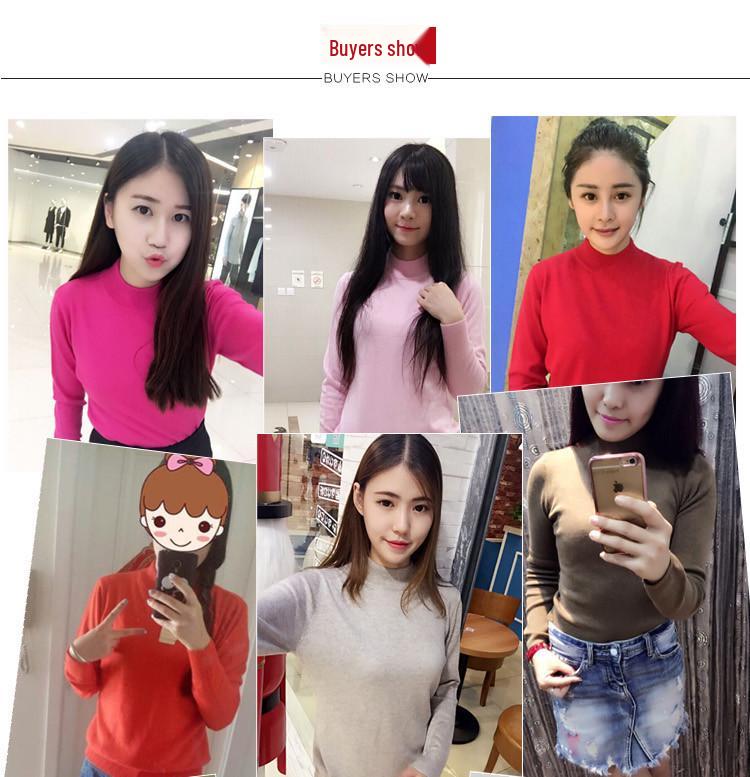 Women's Half-High Collar Spring/Autumn Knit Sweater Pullover