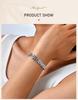 Watchband Statement Chain Bracelet for Women, Bold Strap Chain Bracelets, Stainless Steel Links Wristband