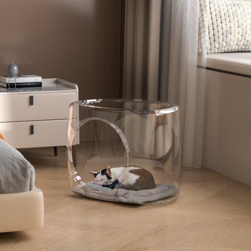 Transparent Cat Nest, Large Space for Home Use, Easy To Maintain, Space Capsule, High-end, Non Stick, Breathable, Semi Enclosed