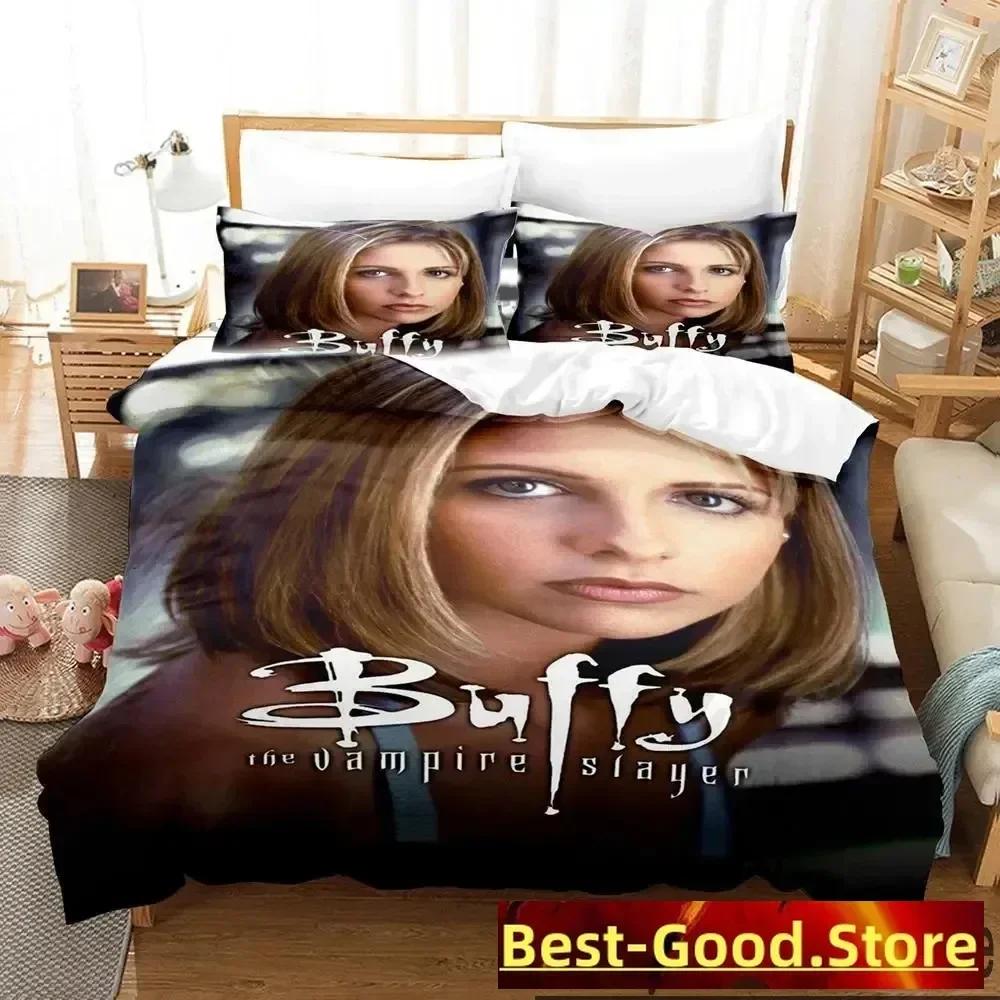 3D Buffy The Vampire Slayer Bettwäscheset Bettbezug Laken Bedrucktes Bettset Kissenbezug Bett Voll Queen King Size Bettdecke Schlafzimmer