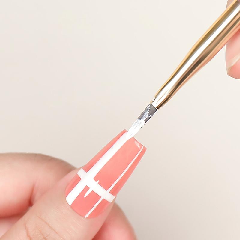 1Pcs Nail Art Brush Multifunctional Stripe Liner Brushes Modeling Water Ripple Diy Design Hard Bristle Brush Nail Art Tools