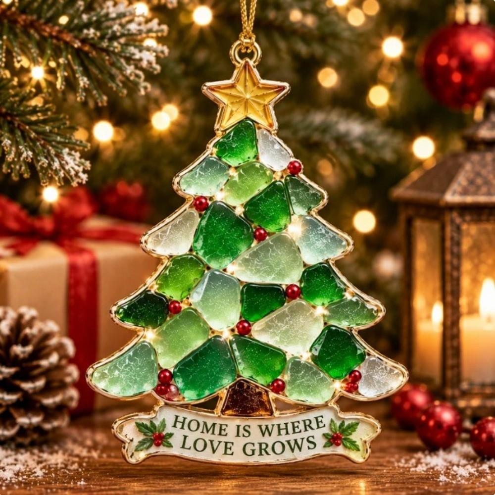 Snowflake Sea Glass Hanging Ornament Christmas Tree Christmas Xmas Decoration Xmas Party