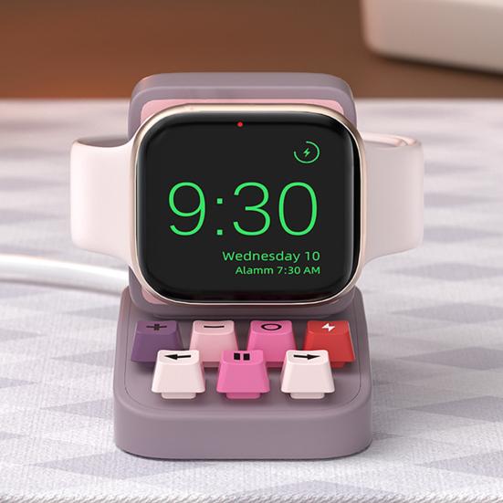 Typewriter Watch Charging Stand for Watch SE/Ultra/1-10 Silicone Watch Charger Wireless Desk Charging Dock Station Holder