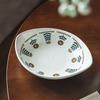 Japanese Hand-Painted Small Safflower Ceramic Plate Creative Sense Special-Shaped Boat Plate Household Tableware Plate Fruit Salad Plate