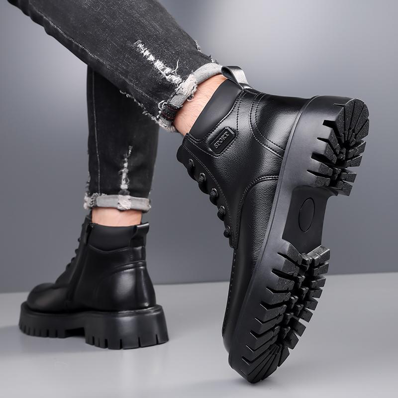 Fashion Classic Brand Autumn Winter Cotton New High Top Shoes Outdoor Men's Workwear Shoes Office Business Casual Shoes for Men’s