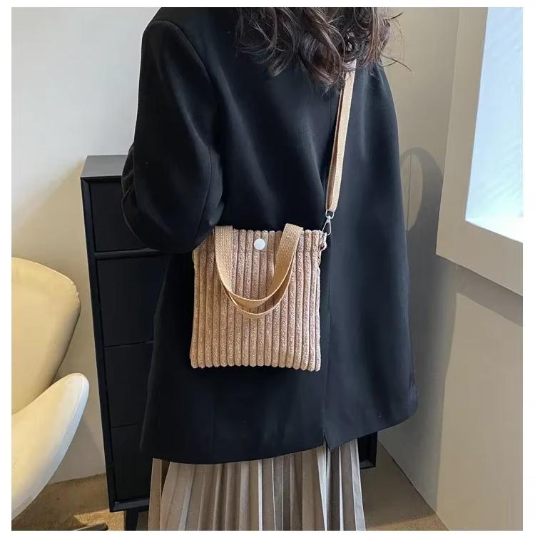 Korean Mini Bucket Bag Corduroy Handbags Crossbody Bag for Women Vertical Casual Mini Tote Bag Power Bank Phone Pouch Coin Purse