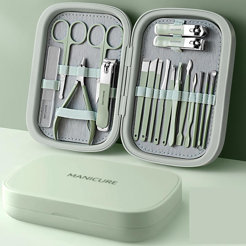 Hochwertiges 18-in-1-Profi-Nagelknipser-Set aus Edelstahl für die Reise, Maniküre- und Pediküre-Set, Körperpflege-Werkzeuge