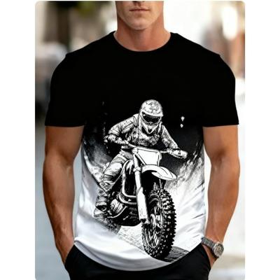 Men's Streetwear Sports 3D Print Loose Round Neck Short Sleeved T-shirt Top