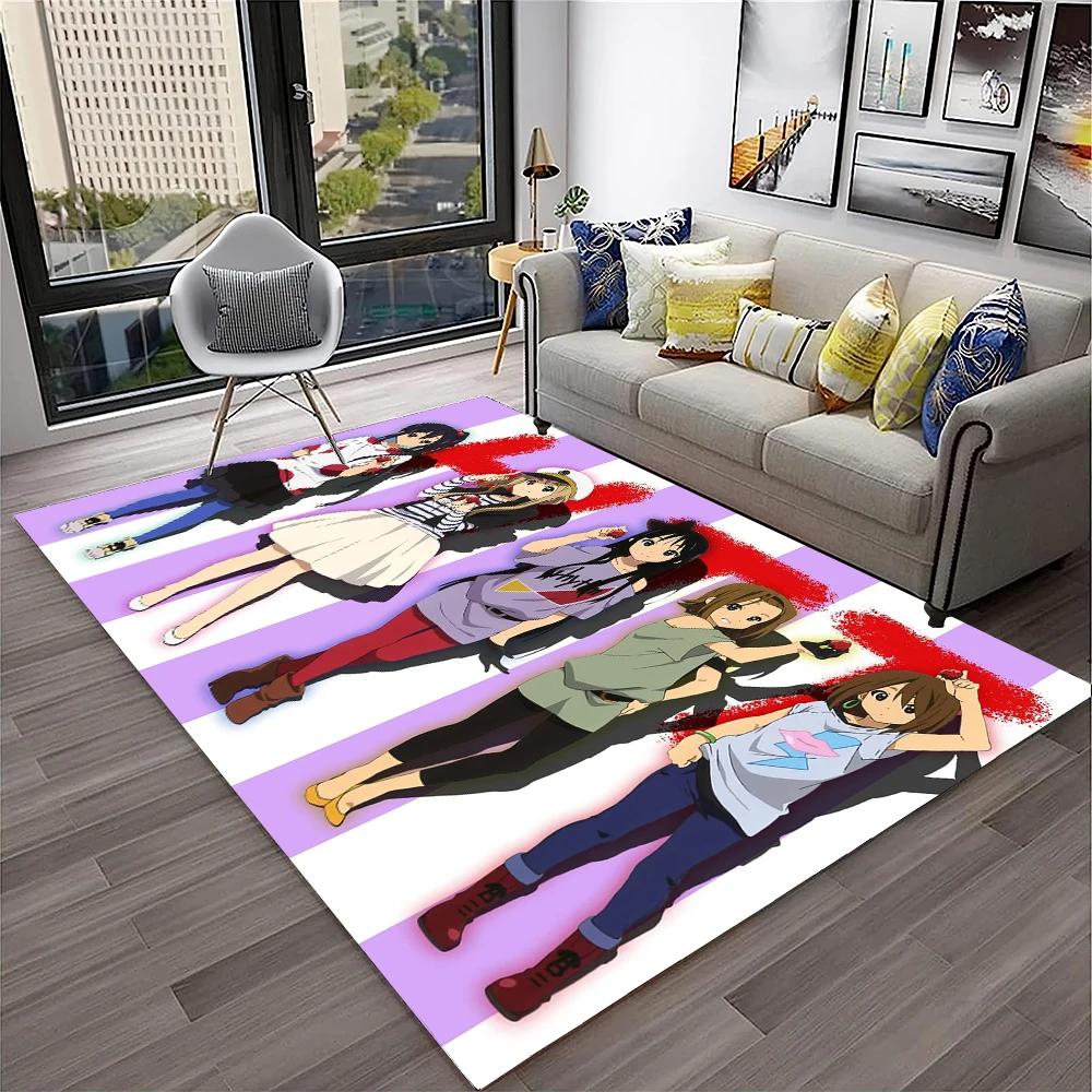 Kawaii Girls K-ON Cartoon Cute Lolita Carpet Rug for Home Living Room Bedroom Sofa Doormat Decor,kid Area Rug Non-slip Floor Mat