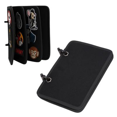 East Leaf Patch-Buch, Klett- und Ringverschluss zur Aufbewahrung von Patches, Leicht austauschbar, Tragbares Buchformat (Schwarz)