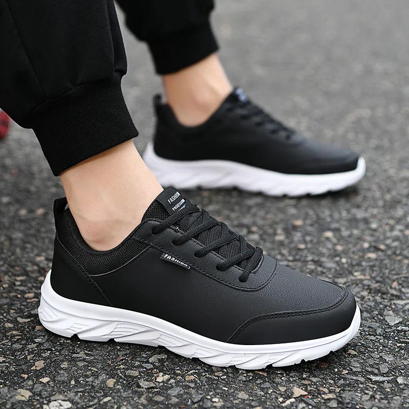Leather Shoes Men Sneakers New Waterproof Casual Shoes for Men Comfortable Lightweight Non-slip Walking Sneakers Men Shoes