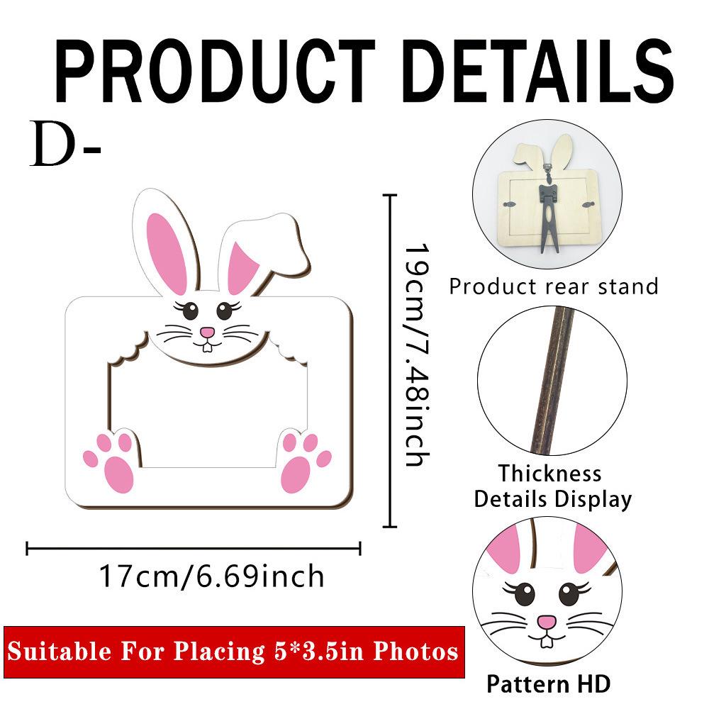 Animal-Shaped Wooden Desktop Photo Frame (Panda, Cat, Rabbit, Frog)