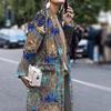 Cardigan lunghi da donna con stampa a quadri, autunno inverno, casual, manica lunga, vestibilità larga, capispalla eleganti con revers e bottoni